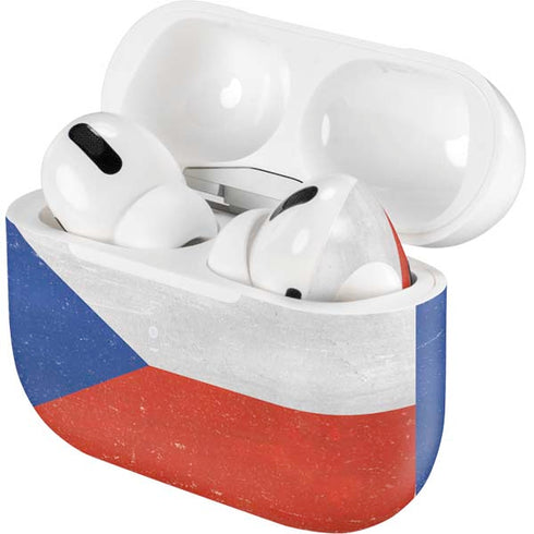 Czech Republic Flag Distressed AirPods Skins
